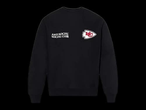 Anti Social Social Club x Kansas City Chiefs Team Crewneck Black