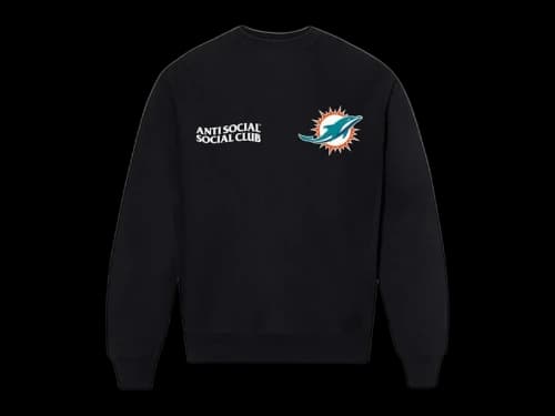 Anti Social Social Club x Miami Dolphins Team Crewneck Black
