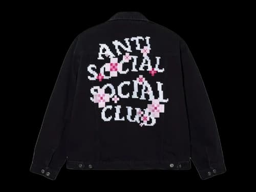 Anti Social Social Club x Minecraft Cherry Blossom Trucker Jacket Black