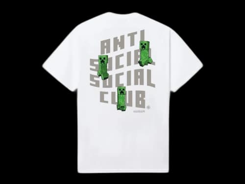 Anti Social Social Club x Minecraft Creeper Logo Tee White