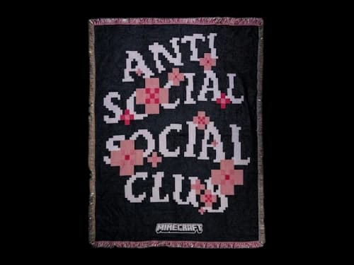 Anti Social Social Club x Minecraft Woven Blanket Black