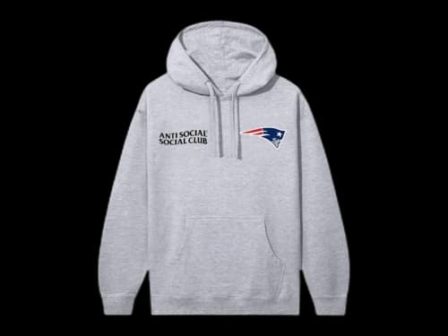 Anti Social Social Club x New England Patriots Team Hoodie Grey