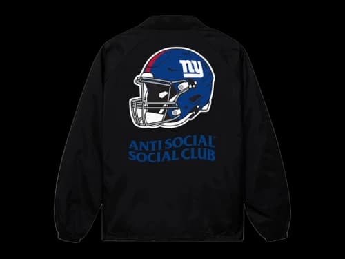 Anti Social Social Club x New York Giants Impact Coach Jacket Black