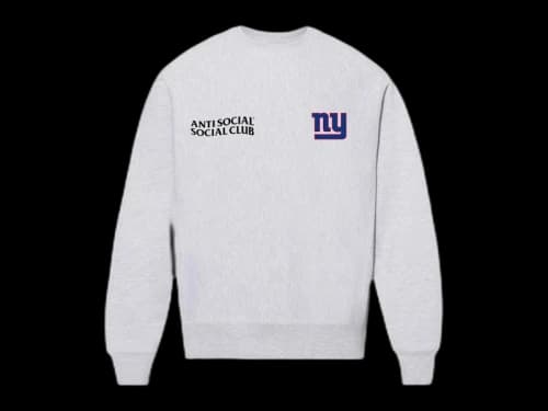 Anti Social Social Club x New York Giants Impact Crewneck Grey