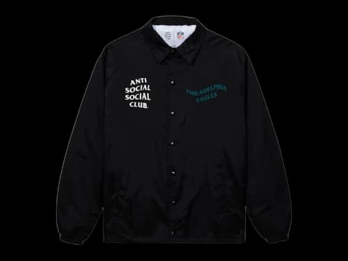 Anti Social Social Club x Philadelphia Eagles Impact Coach Jacket Black