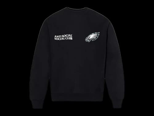 Anti Social Social Club x Philadelphia Eagles Team Crewneck Black