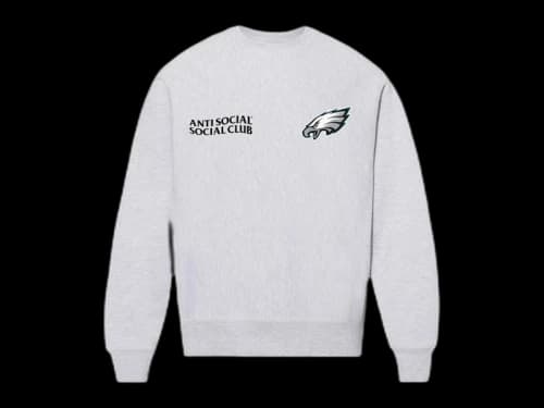 Anti Social Social Club x Philadelphia Eagles Team Crewneck Grey