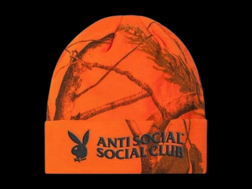 Anti Social Social Club x Playboy Read It Beanie Orange