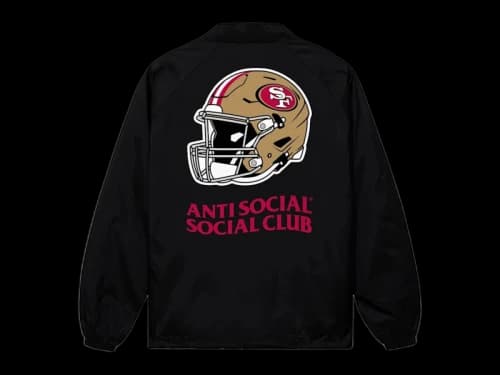 Anti Social Social Club x San Francisco 49ers Impact Coach Jacket Black