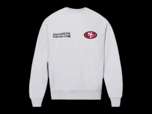 Anti Social Social Club x San Francisco 49ers Team Crewneck Grey