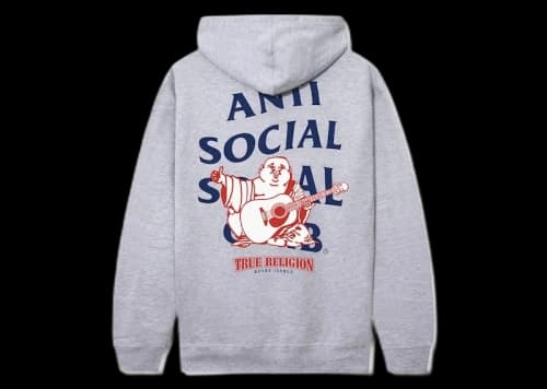 Anti Social Social Club x True Religion Anti-Truth Premium Heavyweight Hoodie Grey