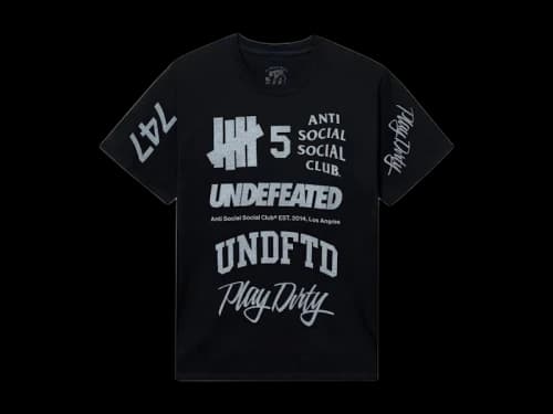 Anti Social Social Club x Undefeated Schizophrenia Reflective Tee Black