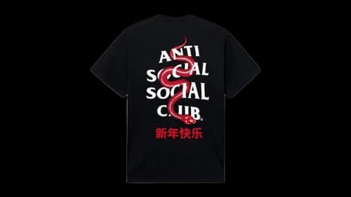 Anti Social Social Club Year Of The Snake Wisdom Tee Black