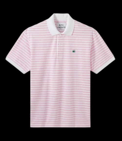 A.P.C. x Lacoste Women's Striped Polo Shirt Pink