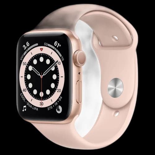 Apple Watch Series 6 GPS 44mm Gold Aluminum with Pink Sand Sport Band A2292