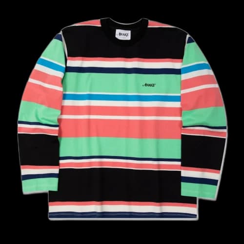 Awake Embroidered Logo Engineered Stripe L/S T-shirt Black