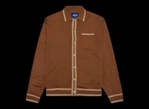 Awake Fine Gauge Knitted Cardigan Brown