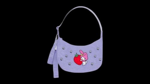 Baggu Medium Nylon Crescent Bag Embroidered My Melody Strawberry