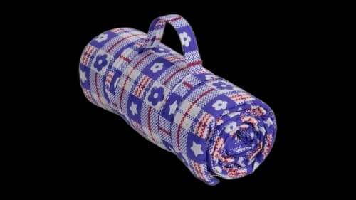 Baggu x Sandy Liang Puffy Picnic Blanket Market Plaid Blue