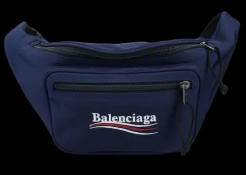 Balenciaga Political Logo Belt Bag Navy