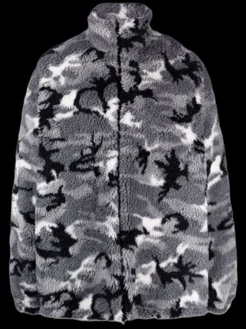 Balenciaga Camo Zip Up Fleece Jacket Jacket White Camo
