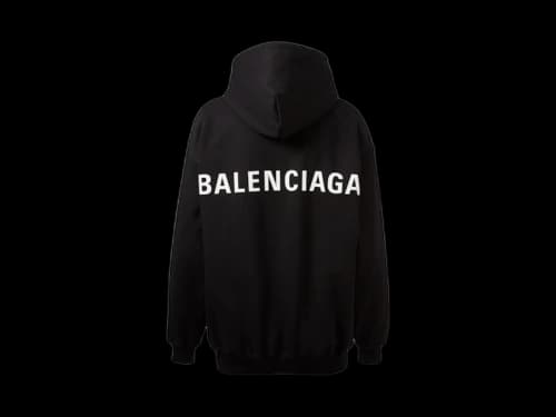 Balenciaga Classic Middle Back Logo Hoodie Black