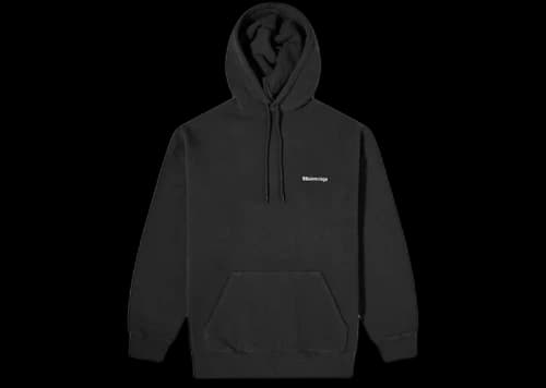 Balenciaga Corporate Logo Popover Hoody Black