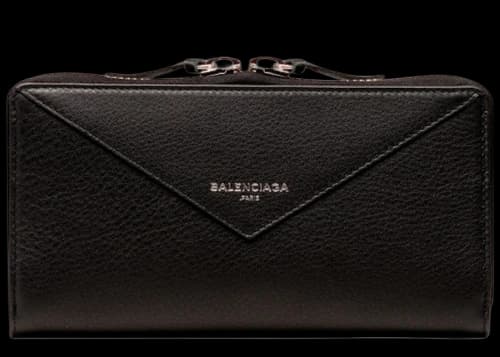 Balenciaga Papier Continental Zip Around Silver-tone Black