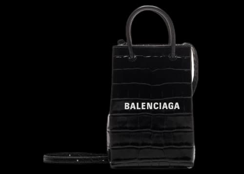Balenciaga Phone Holder Crossbody Bag Black