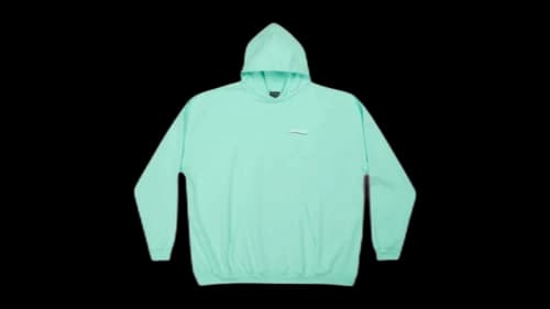 Balenciaga Political Campaign Embroidered Logo Hoodie Mint Green