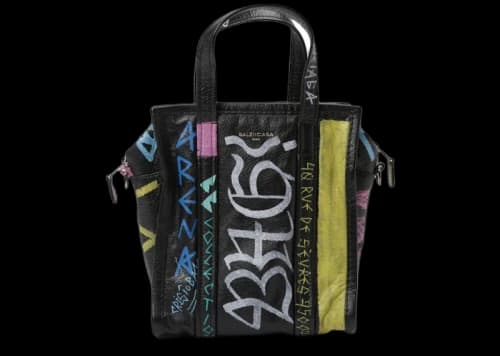 Balenciaga Shopper Bazar Graffiti XS Black Multicolor