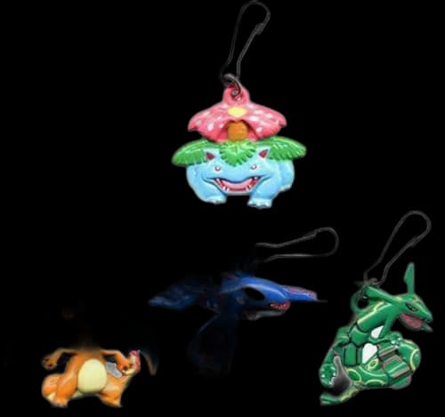 Bandai America Pokemon Metal Keychain Mini Dangler Figure (Set of 6)