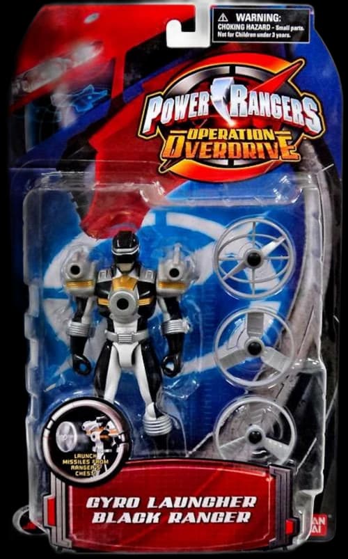 Bandai America Power Rangers Operation Overdrive Gyro Launcher Black Ranger Action Figure