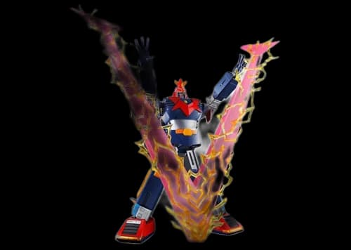 Bandai DX Soul of Chogokin Super Electromagnetic Machine Voltes V Volt In Box Voltes V Action Figure Navy & Pink