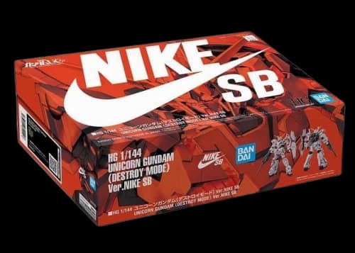 Bandai Gundam x Nike SB Unicorn (Destroy Mode) (1/144 Scale) HG Model Kit Action Figure