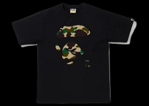 BAPE 1st Camo Ape Face Tee Black/Yellow