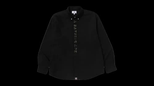 BAPE 1st Camo Applique Oxford Long Sleeve Shirt Black