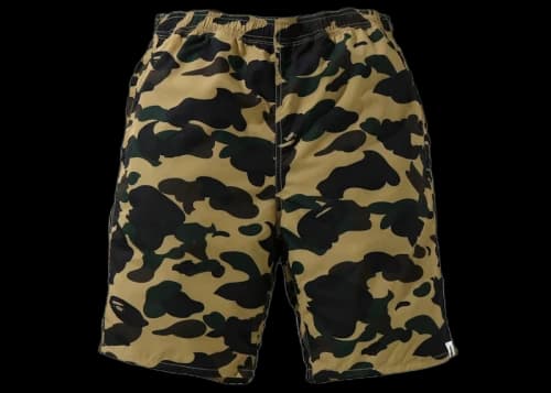 BAPE 1st Camo Beach Shorts (SS21) Yellow
