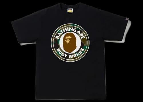 BAPE 1st Camo Busy Works Tee (SS21) Black/Green