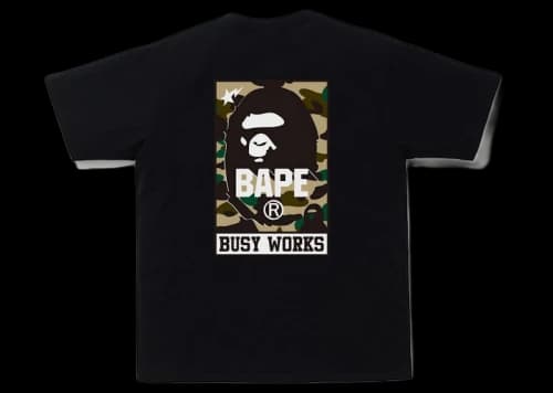 BAPE 1st Camo Busy Works Tee (FW21) Black/Yellow