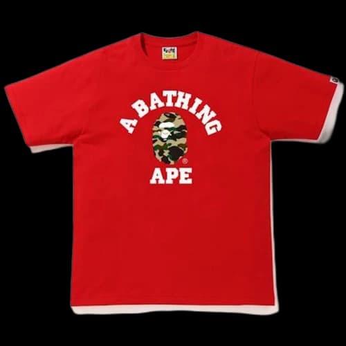 BAPE 1st Camo College T-Shirt (SS20) Red/Yellow