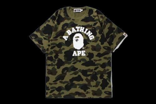 BAPE 1st Camo College Tee Green