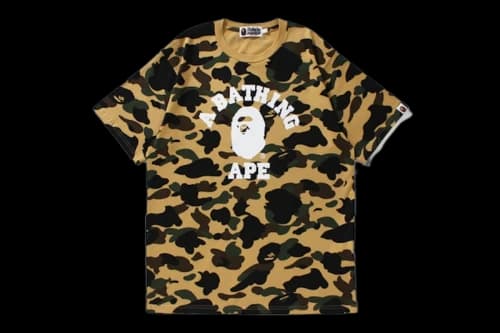 BAPE 1st Camo College Tee Yellow Camo