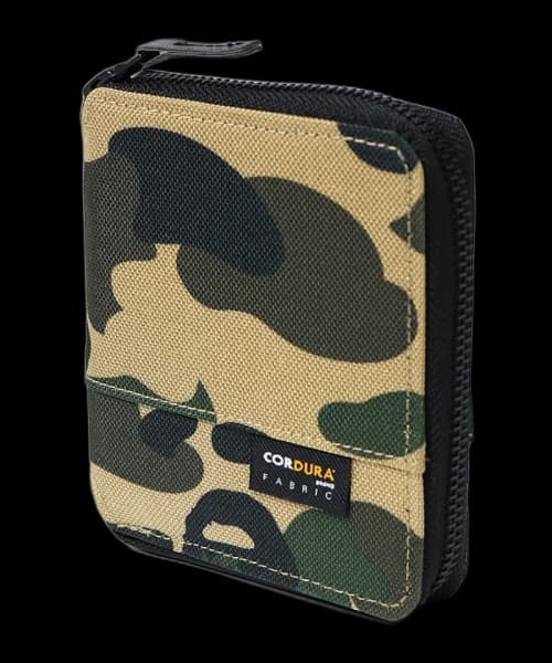 BAPE 1st Camo Cordura Medium Wallet Yellow