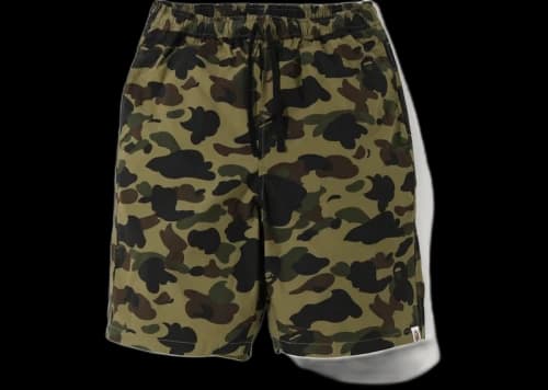 BAPE 1st Camo Drawstring Shorts Green
