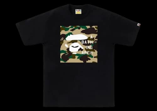 BAPE 1st Camo Face Tag Logo Tee Black