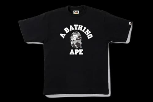 BAPE 1st Camo Gray College Tee Black