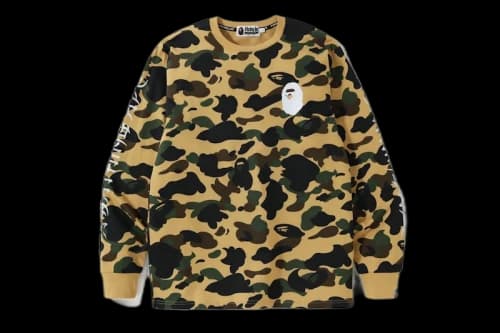 BAPE 1st Camo Kanji L/S Tee Yellow