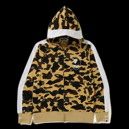 BAPE 1st Camo Line Jersey Full Zip Hoodie Yellow