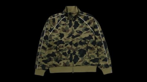 BAPE 1st Camo Logo Relaxed Fit Track Jacket Green